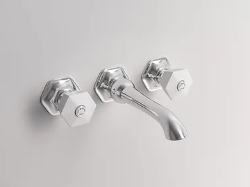 BIANCA - 3 hole wall-mounted washbasin tap with pop up waste by Park Avenue - view 2